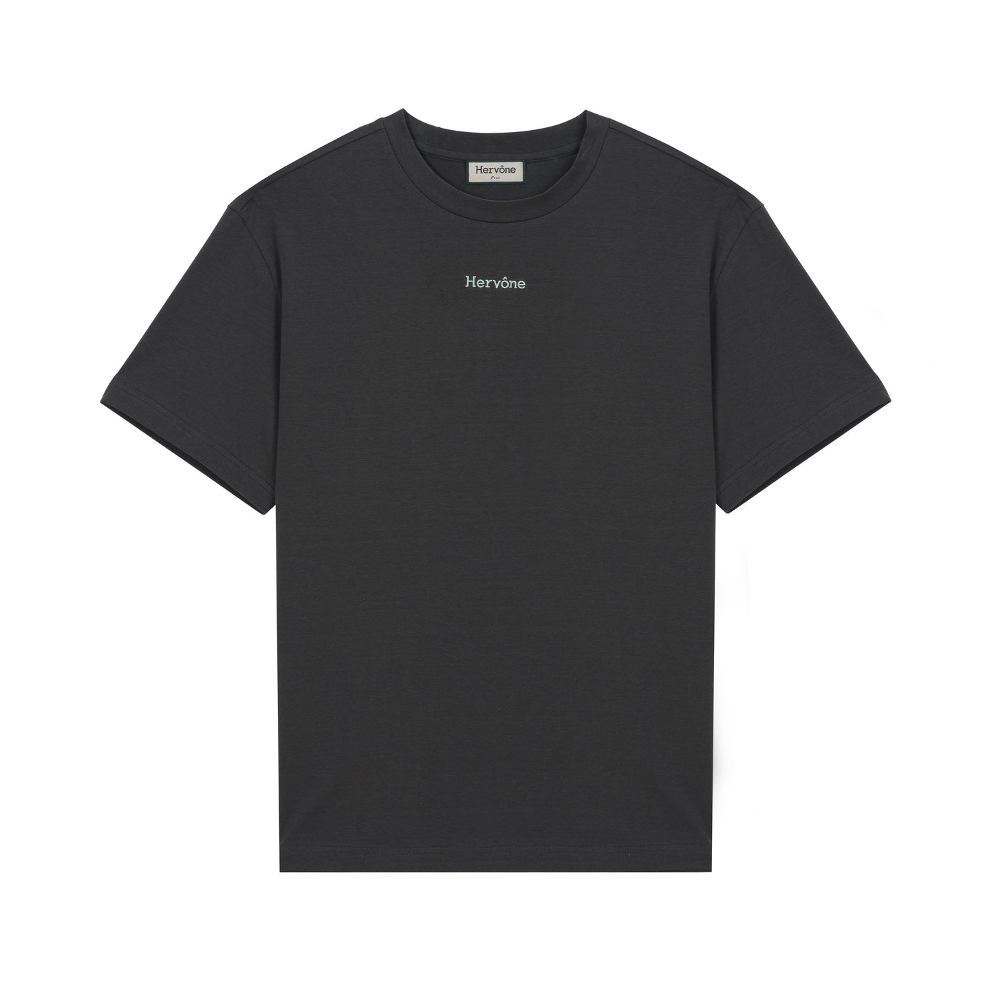 유니섹스 마르세유 로고 자수 티셔츠 차콜