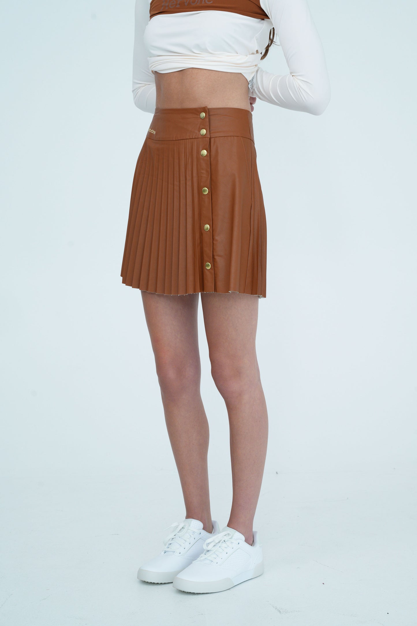 Women's Agathe Leather Wrap Skirt Brick