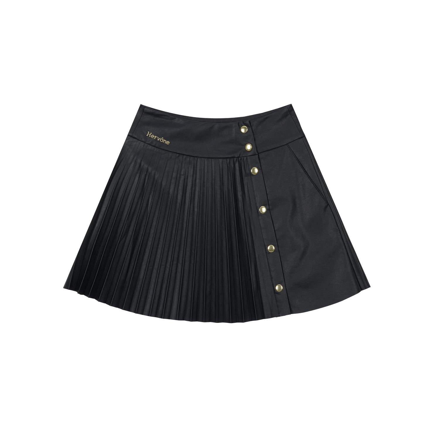 Women's Agathe Leather Wrap Skirt Black