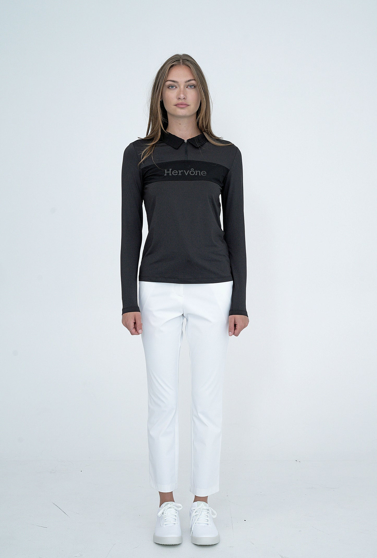 Women's Renoir Long Sleeves Polo Shirt Black