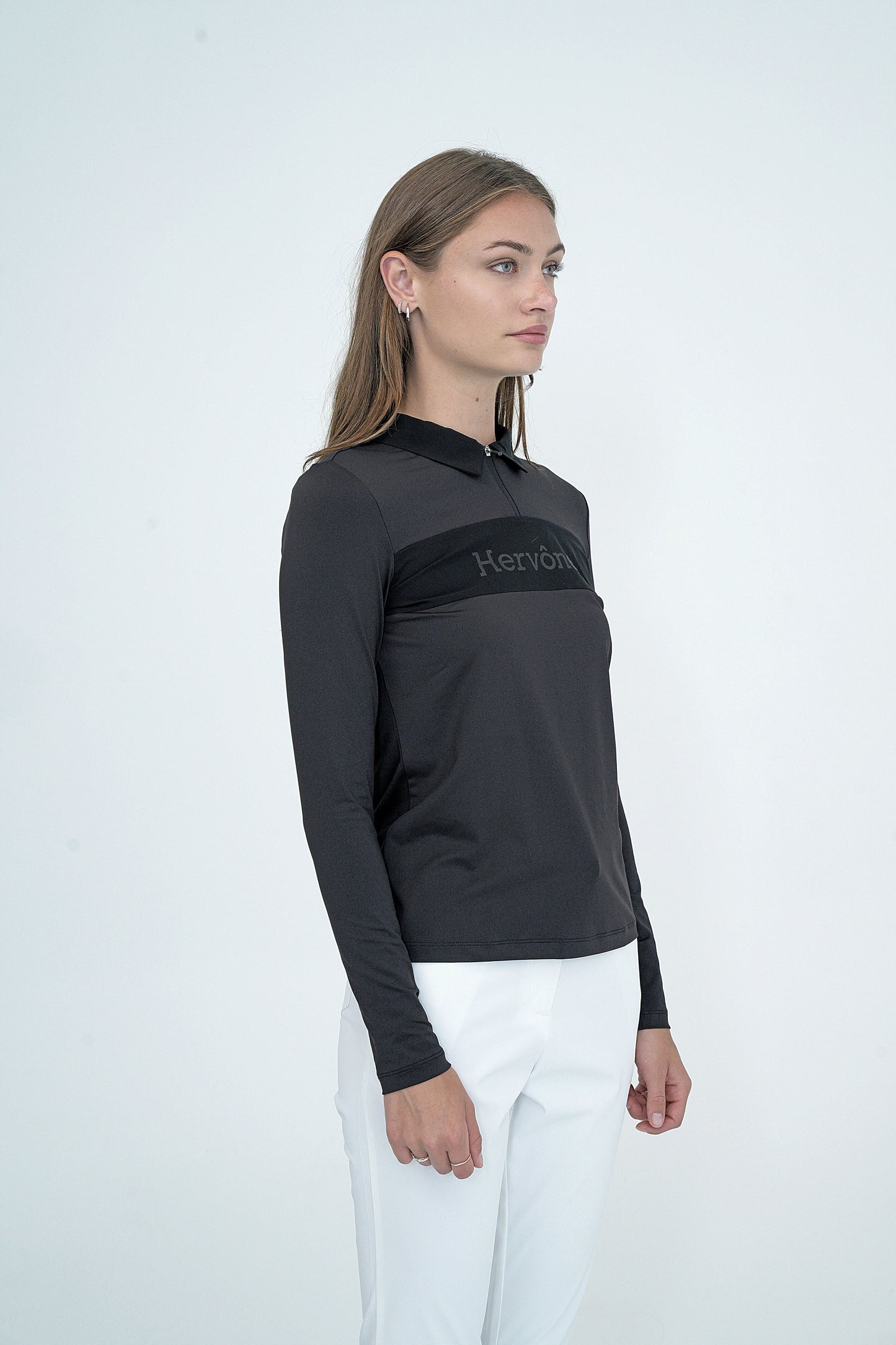 Women's Renoir Long Sleeves Polo Shirt Black