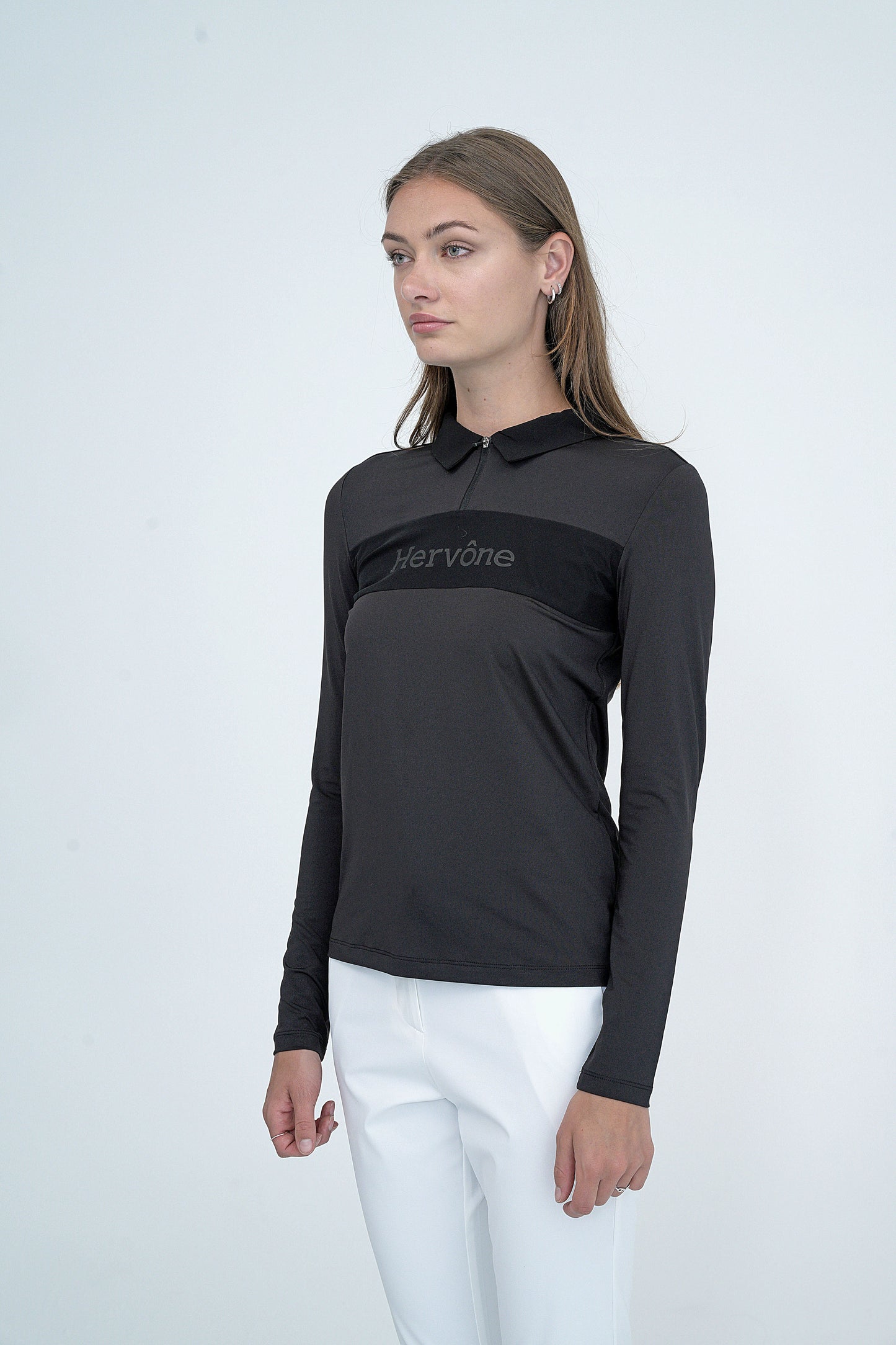 Women's Renoir Long Sleeves Polo Shirt Black