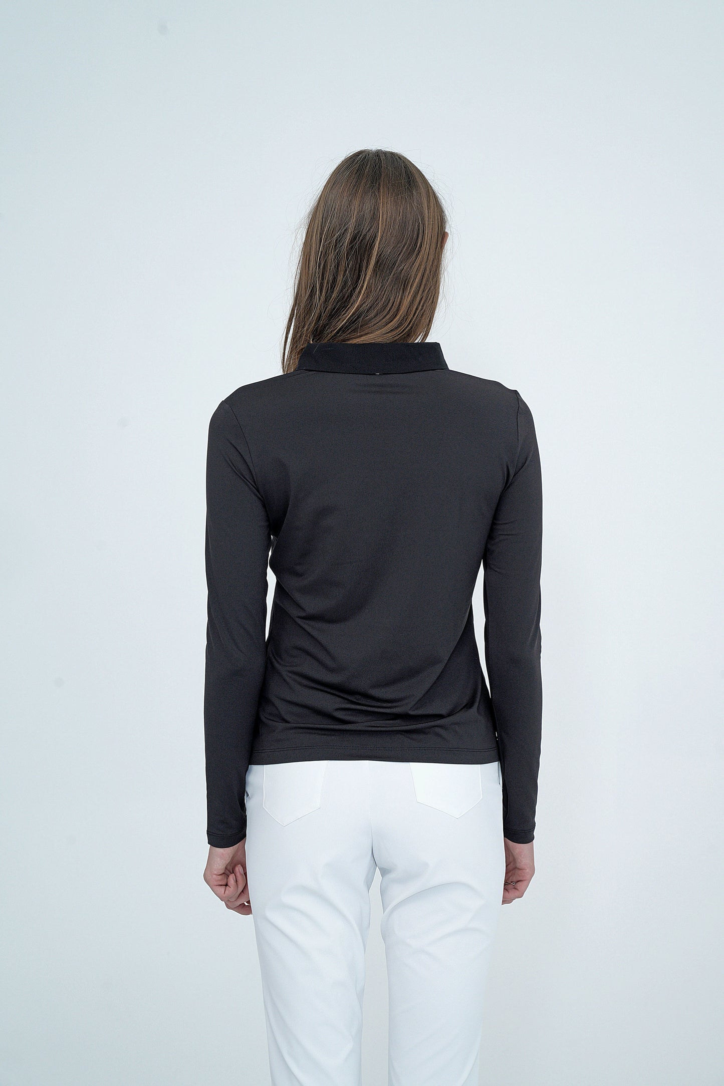 Women's Renoir Long Sleeves Polo Shirt Black