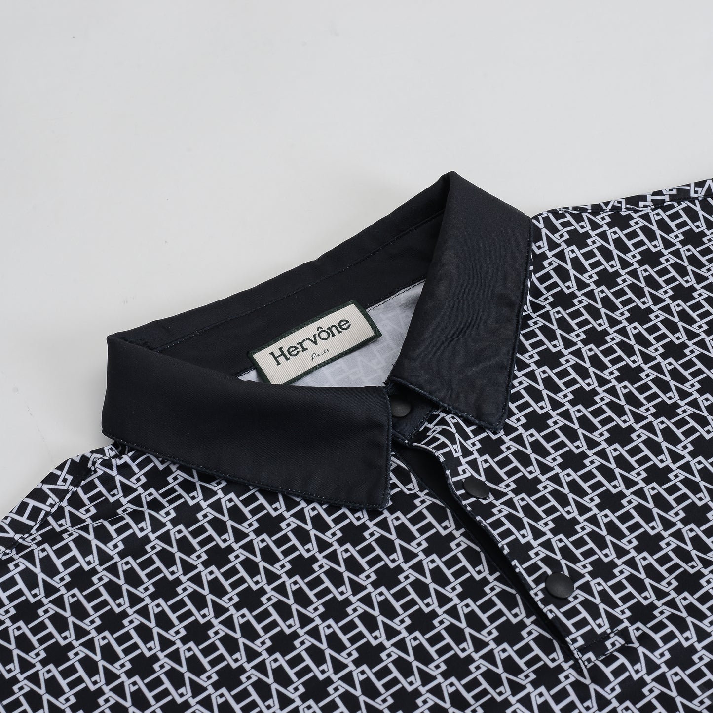 Men's Creed HV Logo Pattern Polo Shirt BLACK