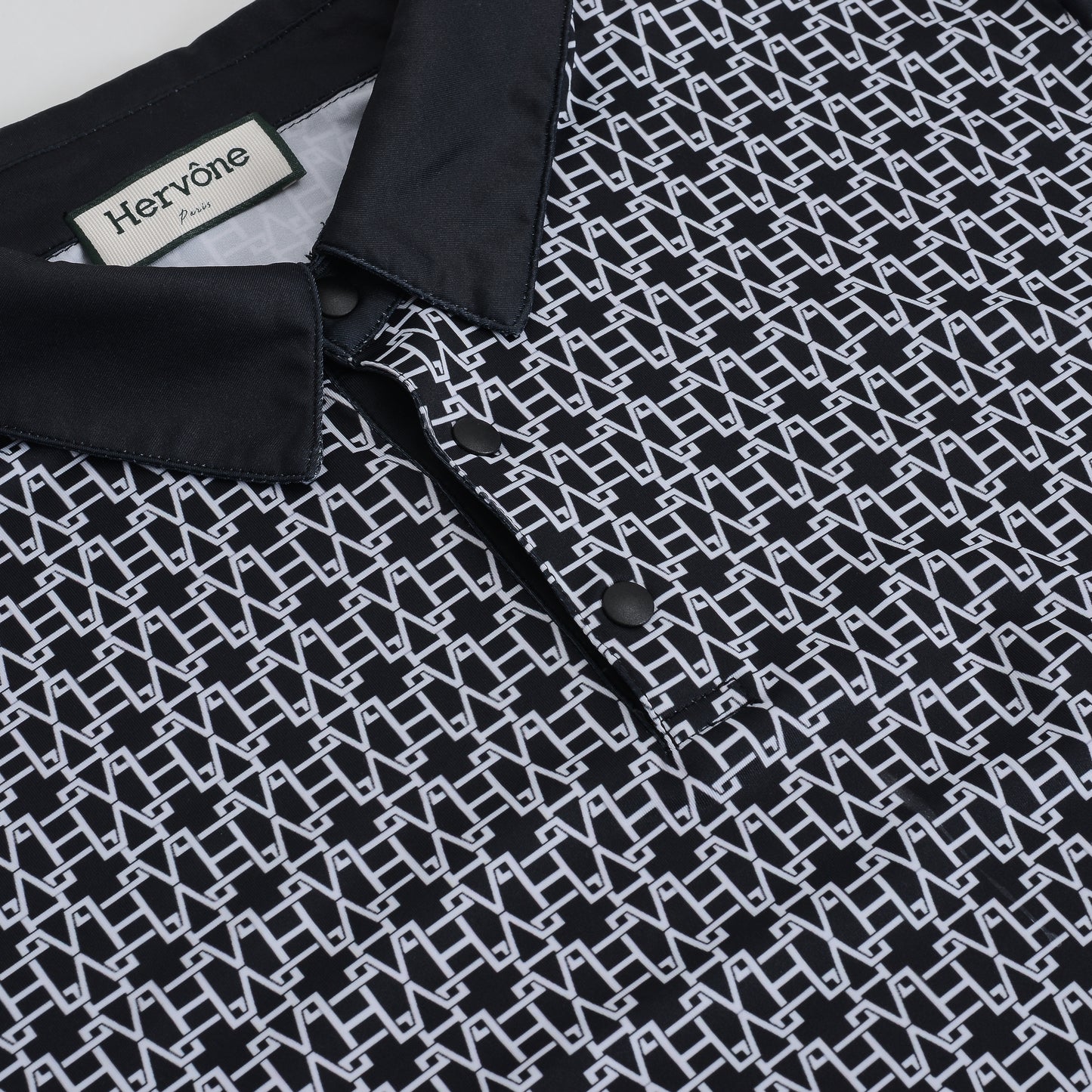 Men's Creed HV Logo Pattern Polo Shirt BLACK