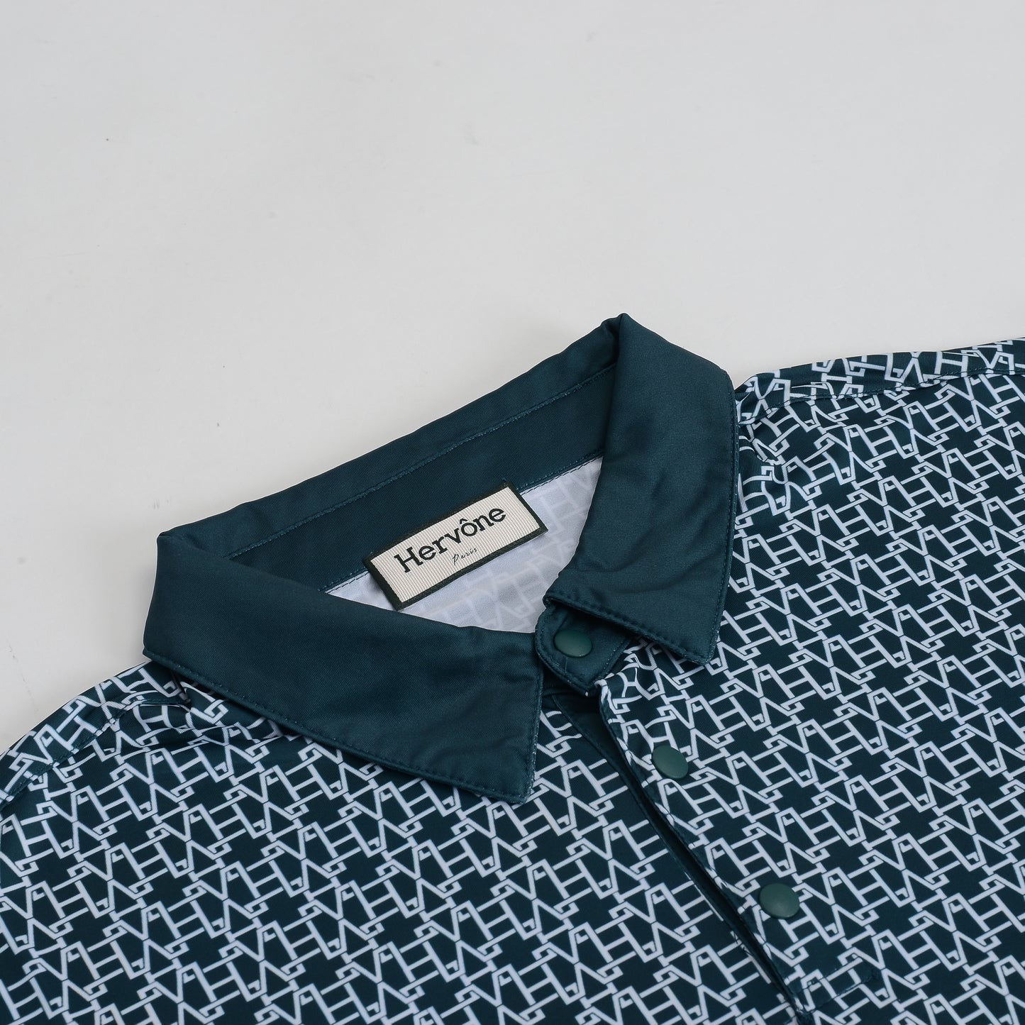 Men's Creed HV Logo Pattern Polo Shirt D.GREEN
