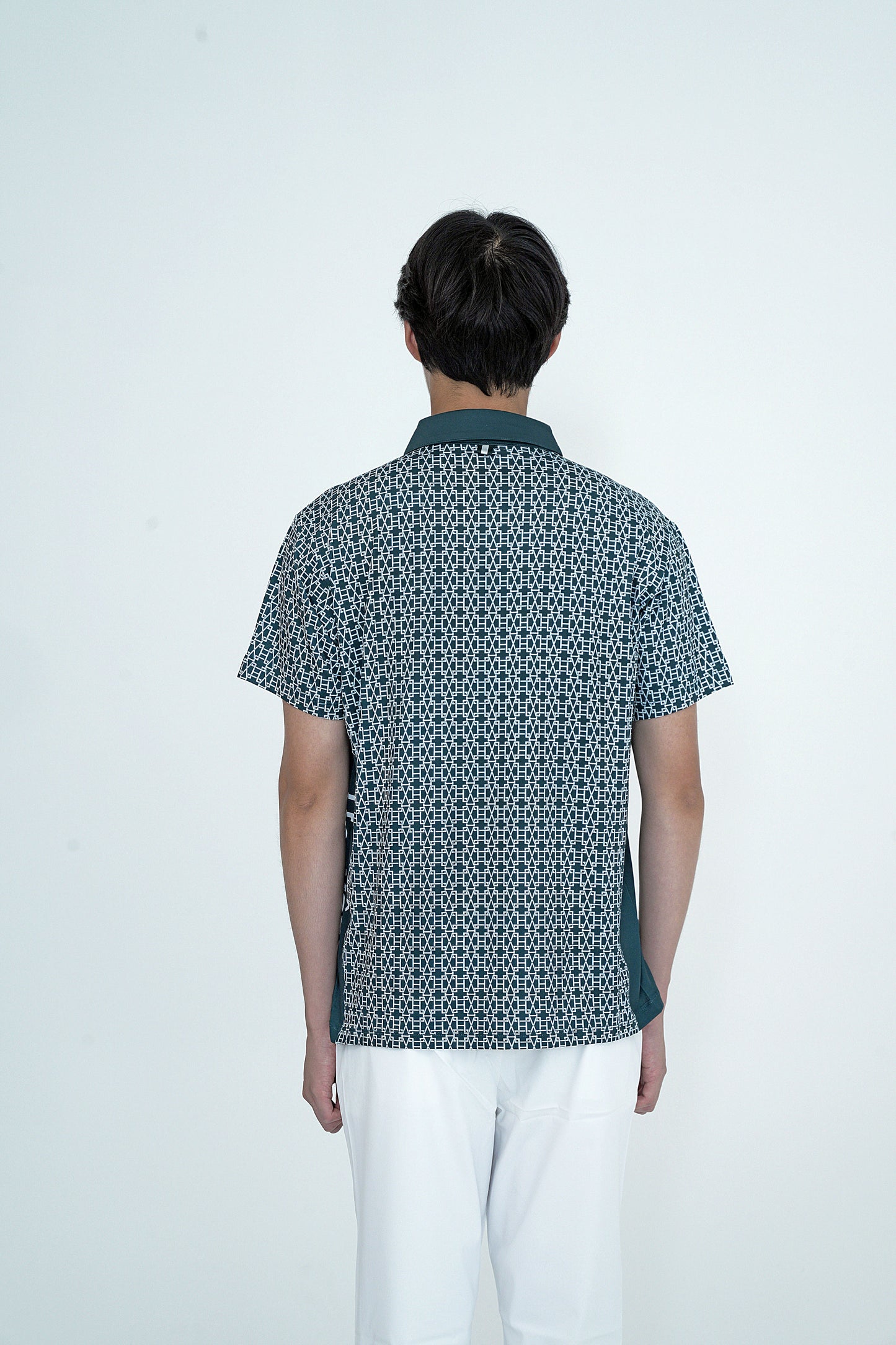 Men's Creed HV Logo Pattern Polo Shirt D.GREEN