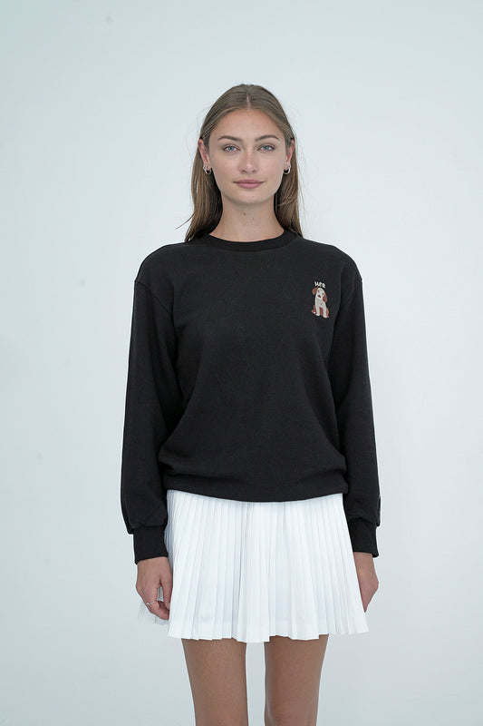 Hervone 유니섹스 아르센 크루넥 셔츠 BLACK