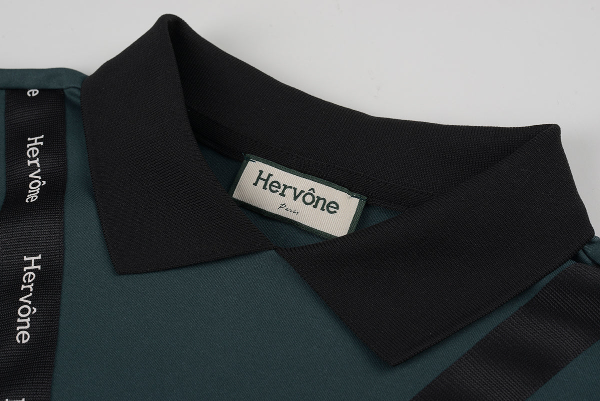 Women's Celine Asymmetric Collar Dress D.GREEN