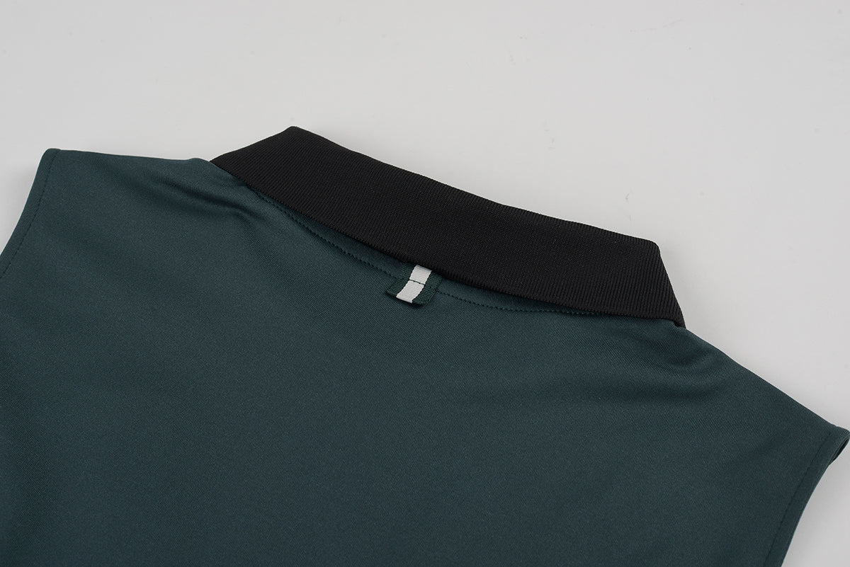 Women's Celine Asymmetric Collar Dress D.GREEN