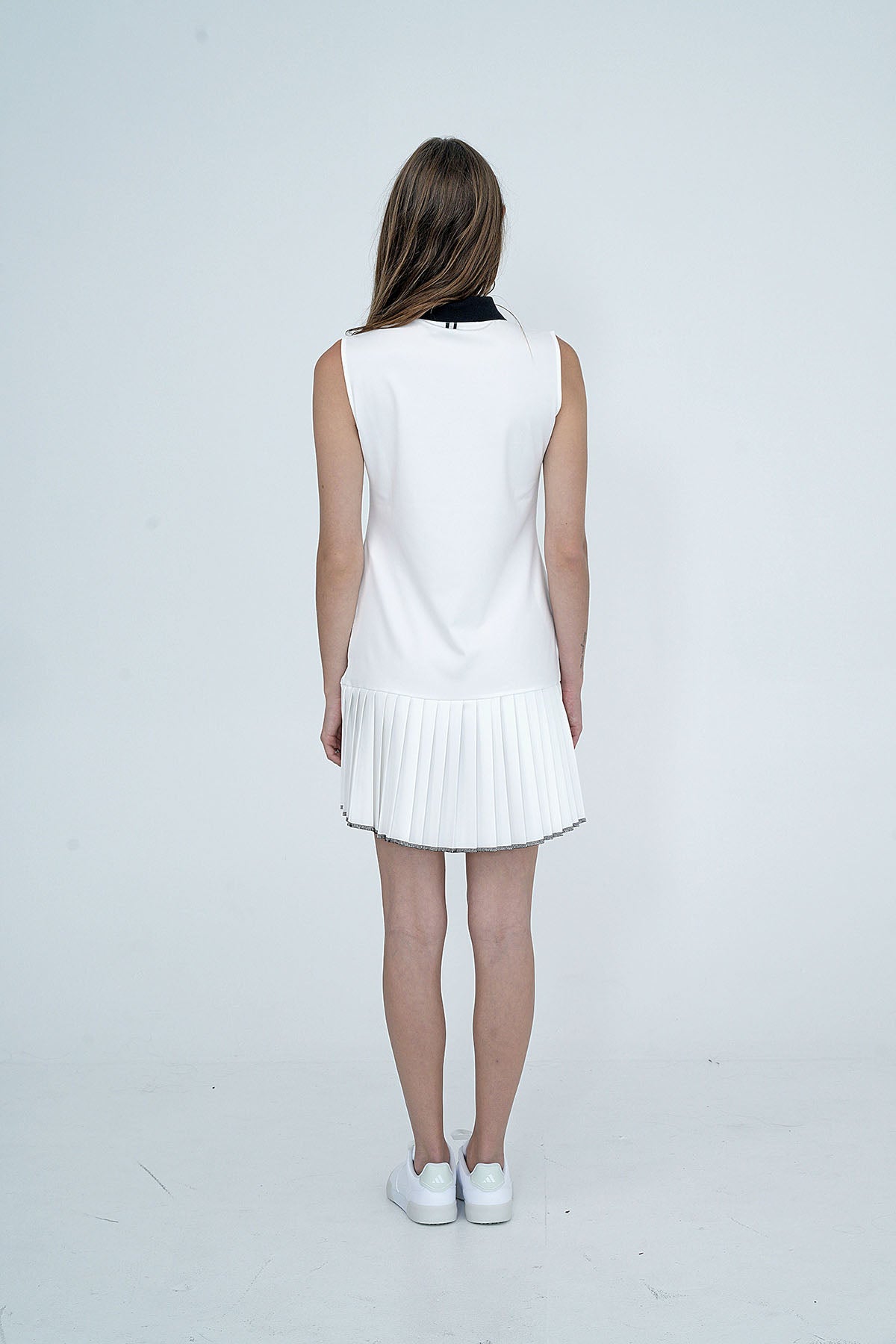 Women's Celine Asymmetric Collar Dress WHITE