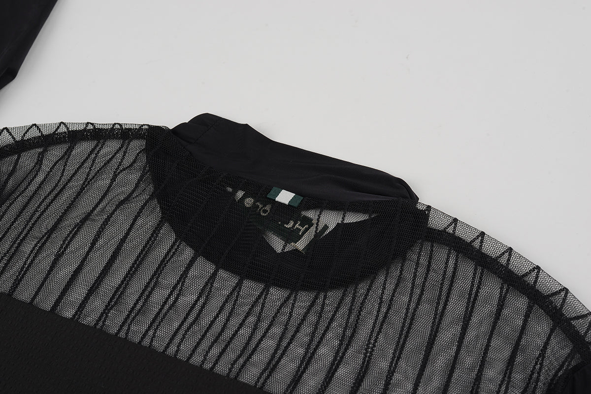 Women's Elise Sheer Half Neck Shirt BLACK