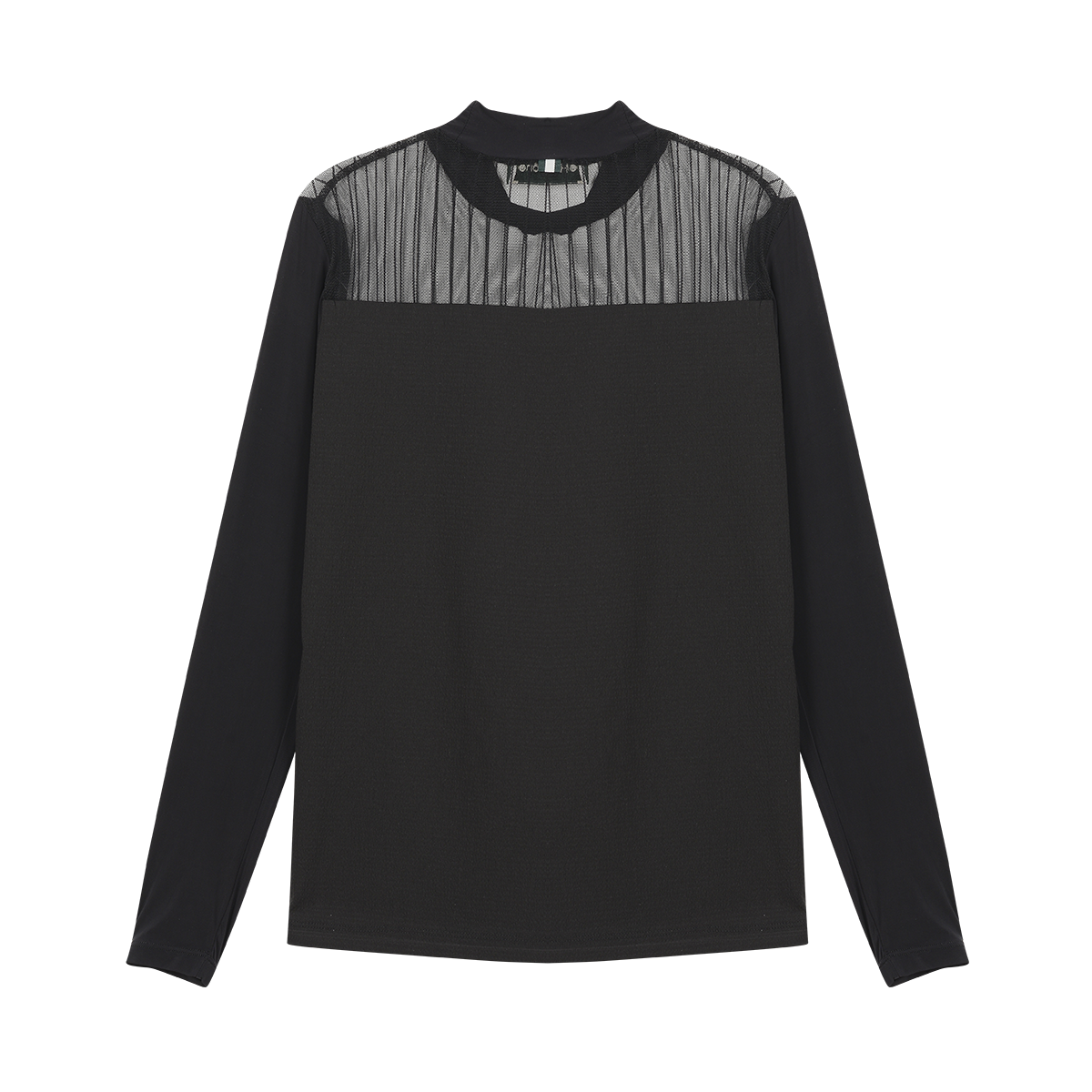 Women's Elise Sheer Half Neck Shirt BLACK