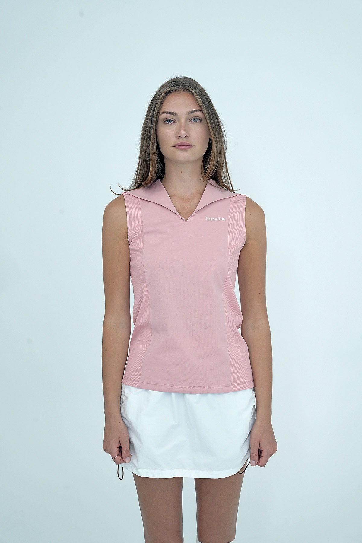 Women's Melody shawl Collar Sleeveless Top PINK