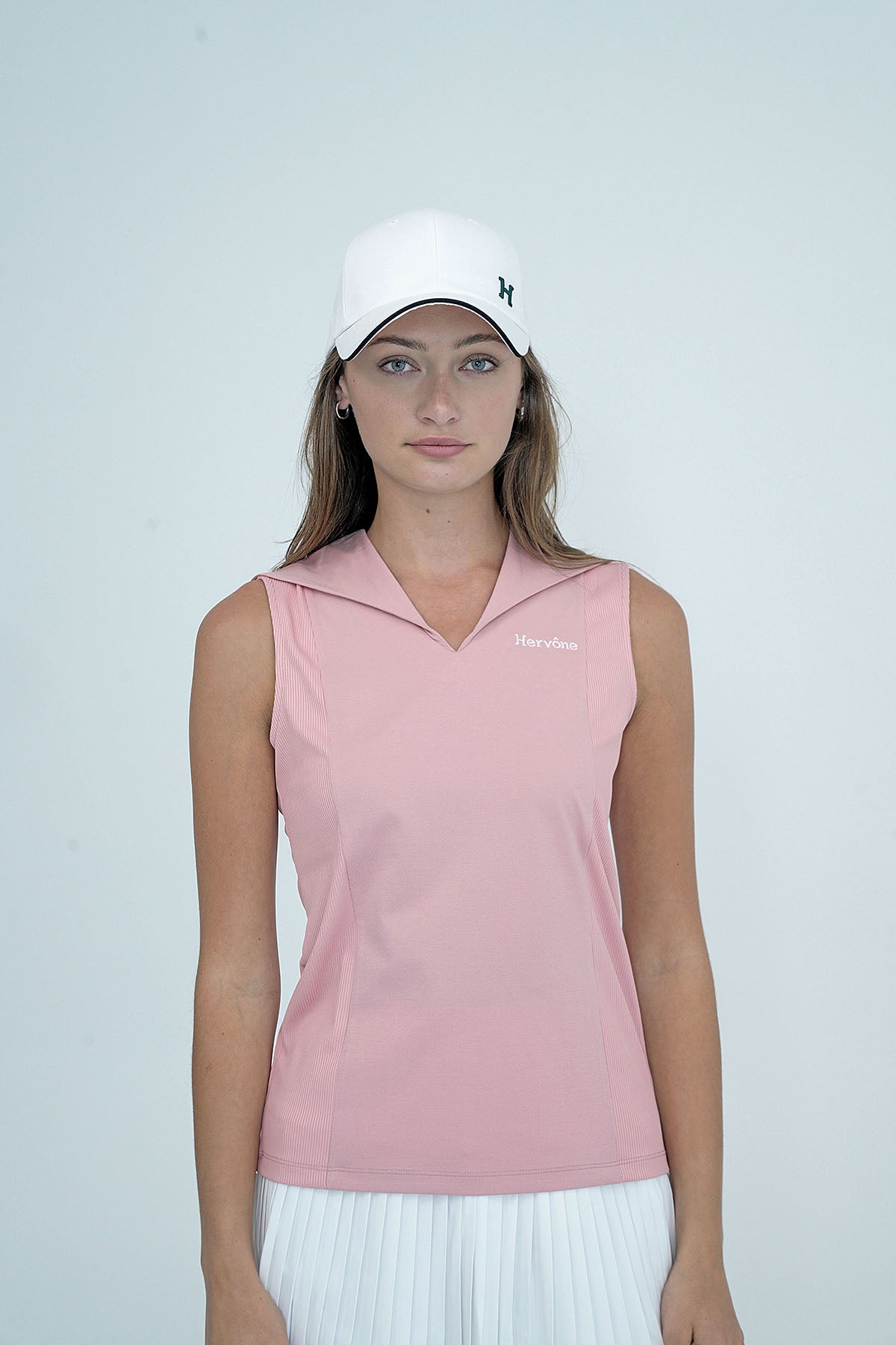 Women's Melody shawl Collar Sleeveless Top PINK