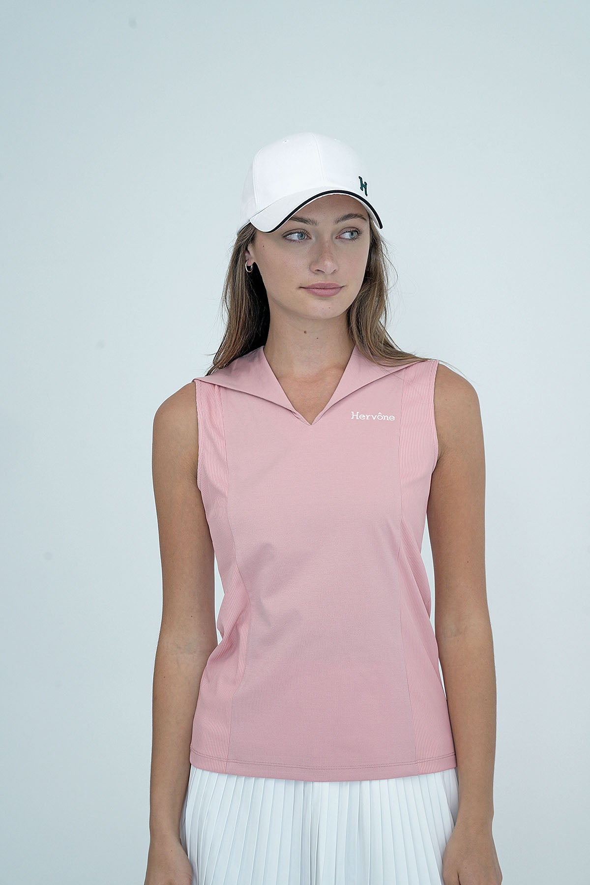 Women's Melody shawl Collar Sleeveless Top PINK