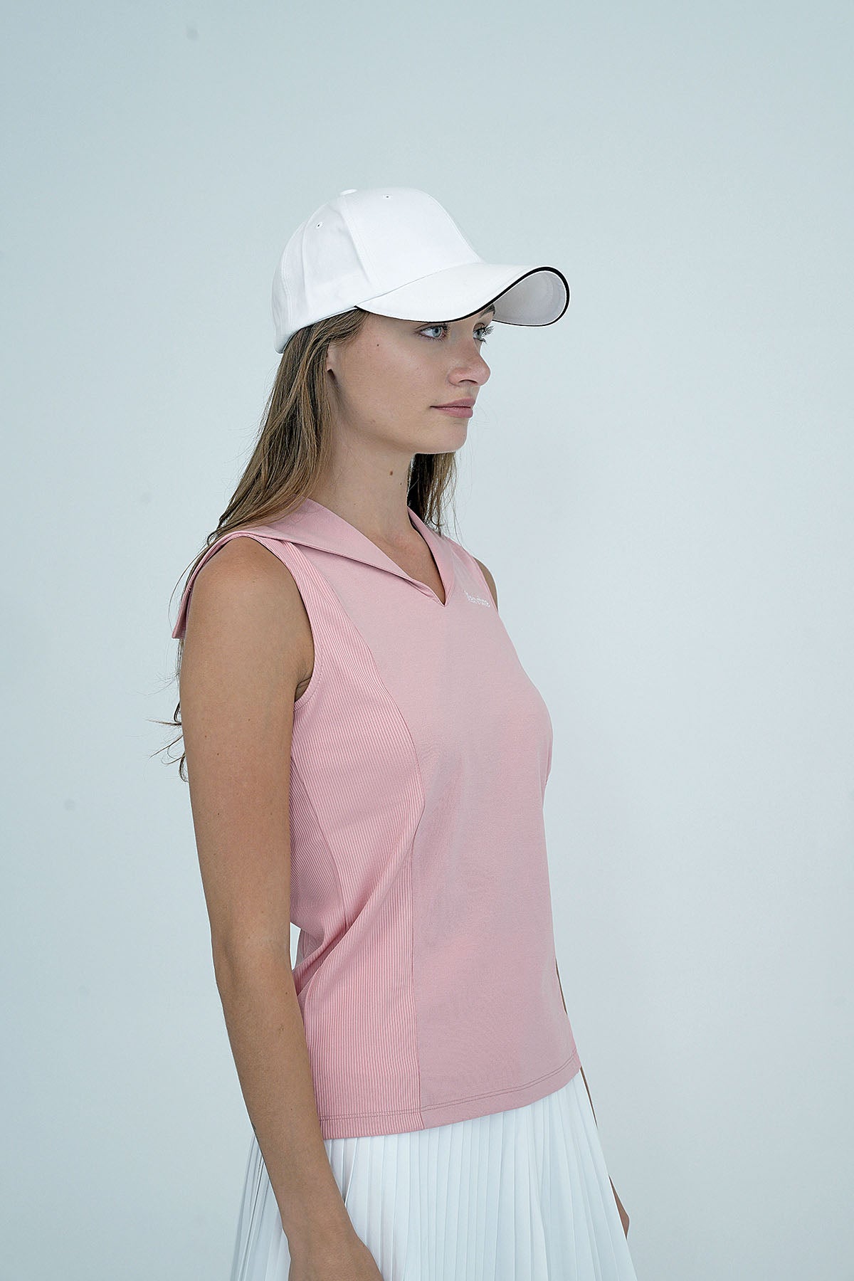 Women's Melody shawl Collar Sleeveless Top PINK