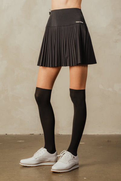 여성용 엘라 플리츠 스커트 블랙