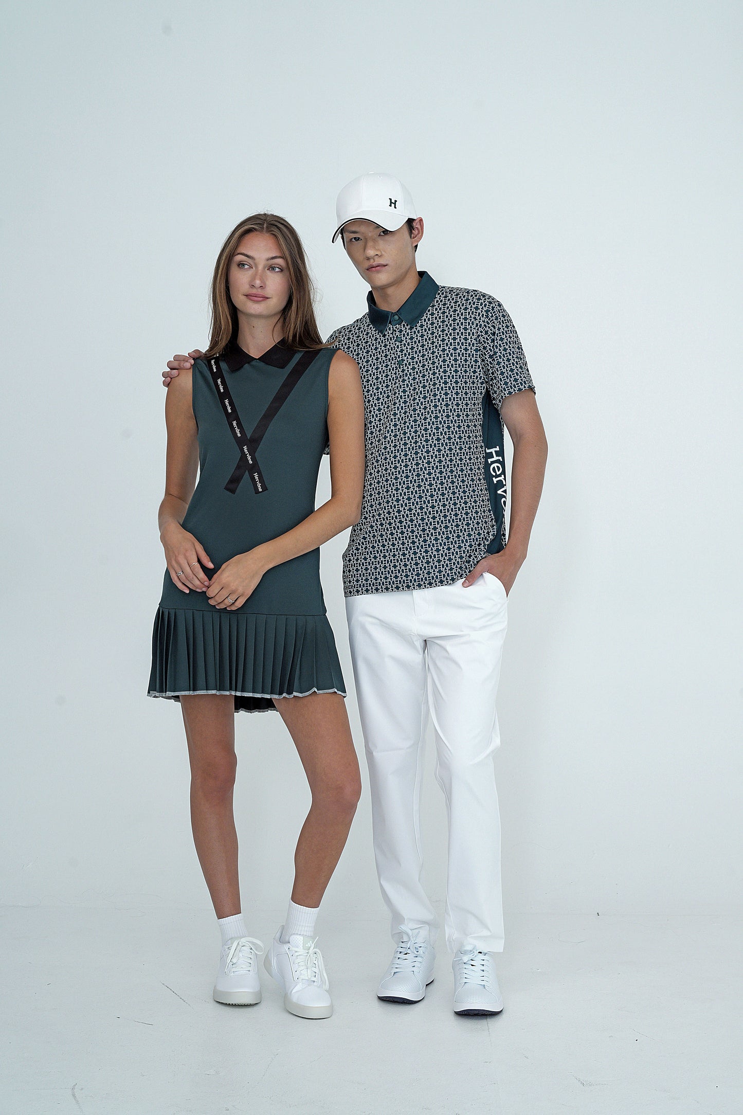 Men's Creed HV Logo Pattern Polo Shirt BEIGE
