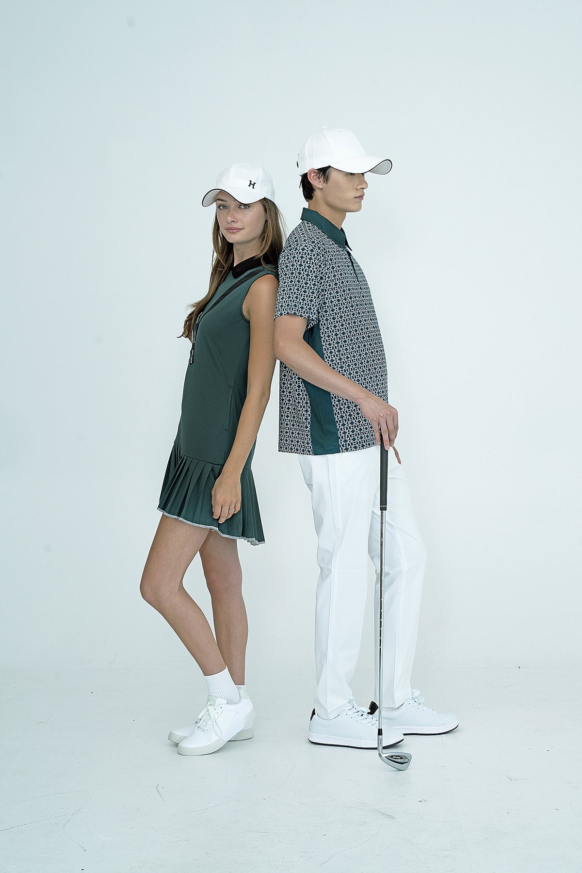 Women's Celine Asymmetric Collar Dress D.GREEN