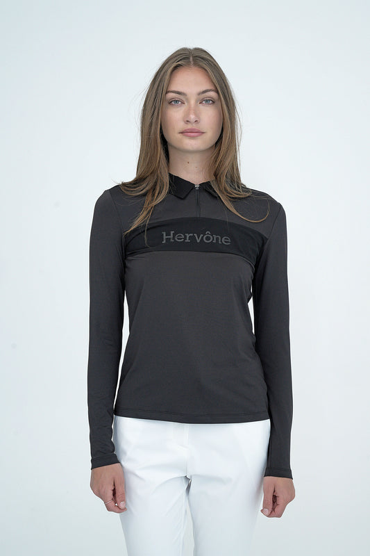Women's Renoir Long Sleeves Polo Shirt Black