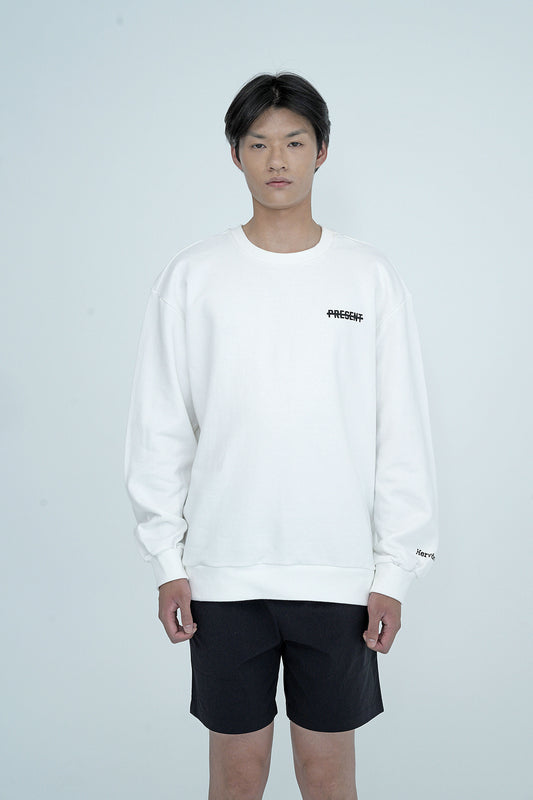 Hervone Unisex Arsen Crewneck Sweatshirt WHITE(IVORY)