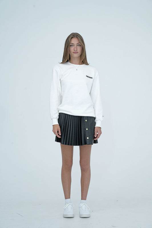 Women's Agathe Leather Wrap Skirt Black