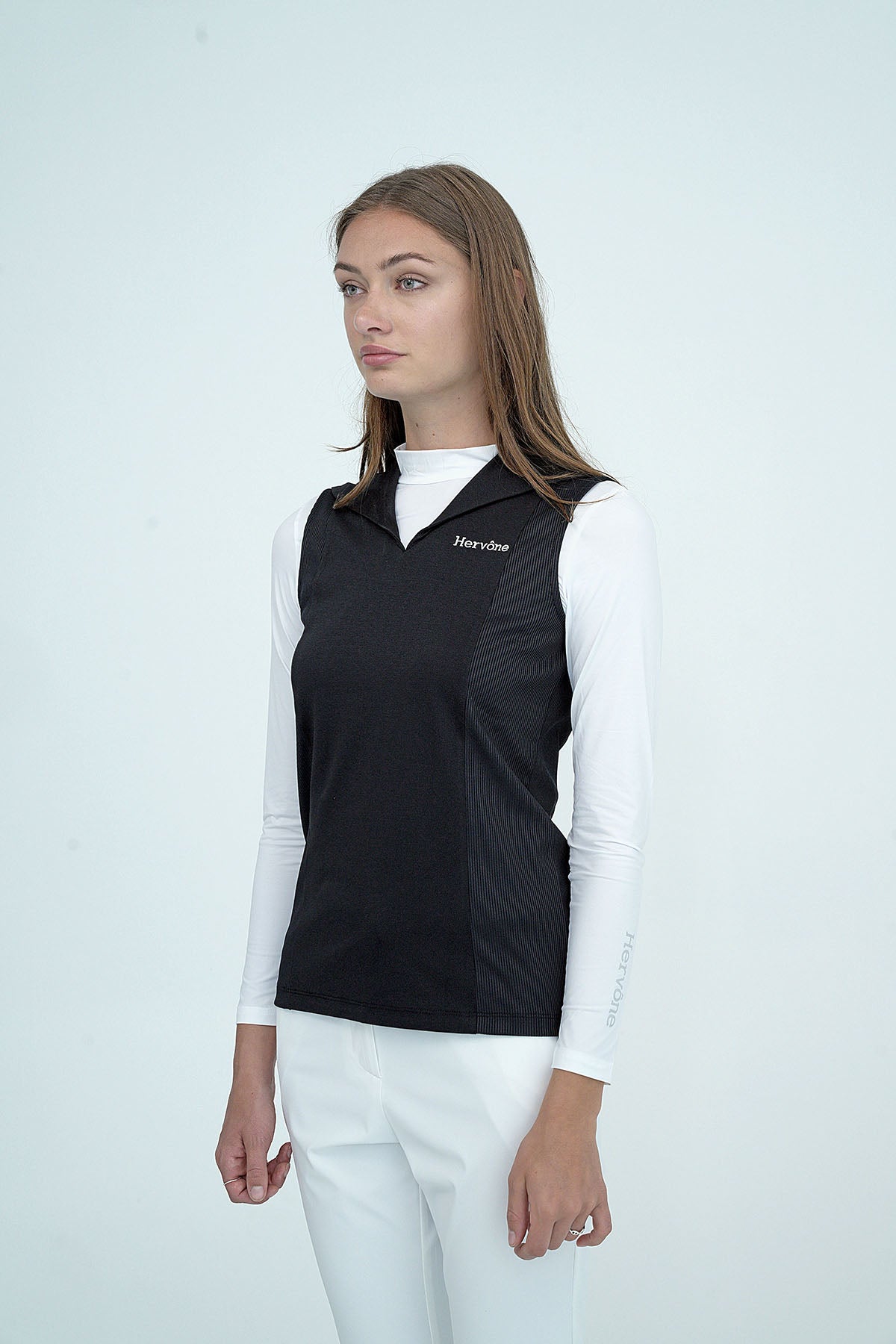 Women's Melody Shawl Collar Sleeveless Top BLACK