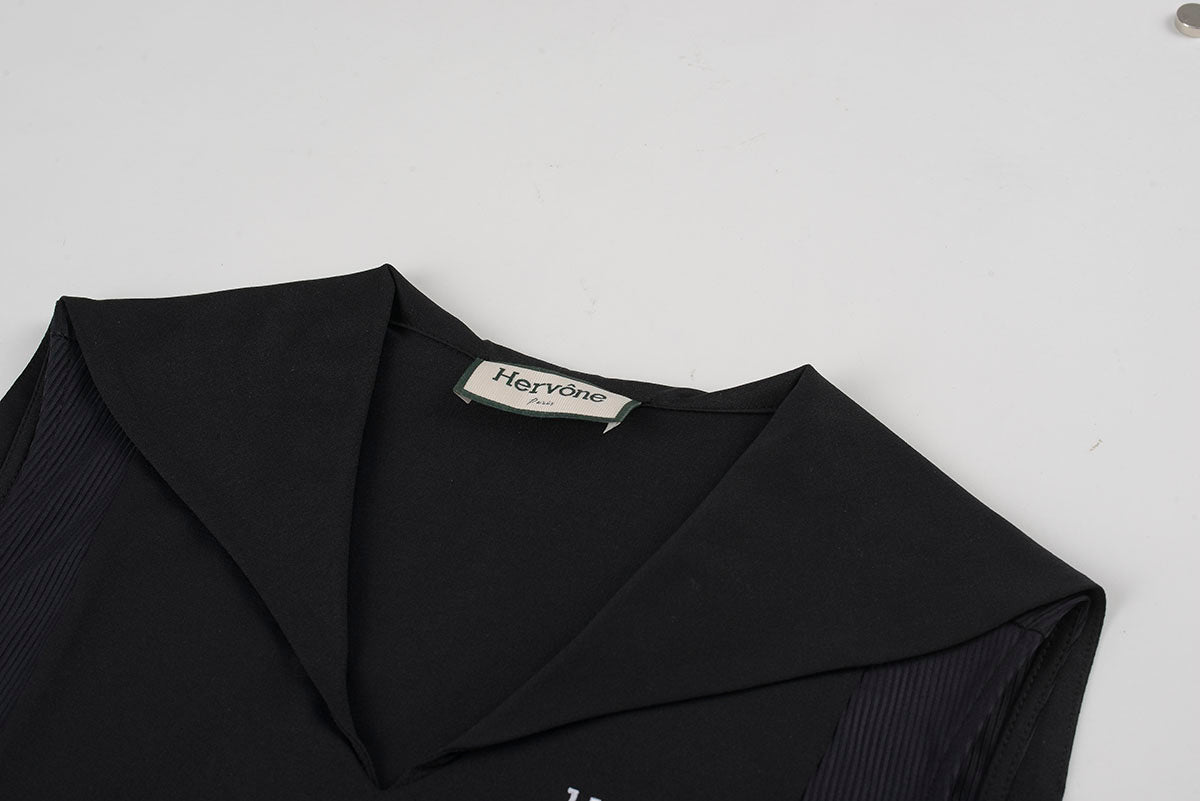 Women's Melody Shawl Collar Sleeveless Top BLACK