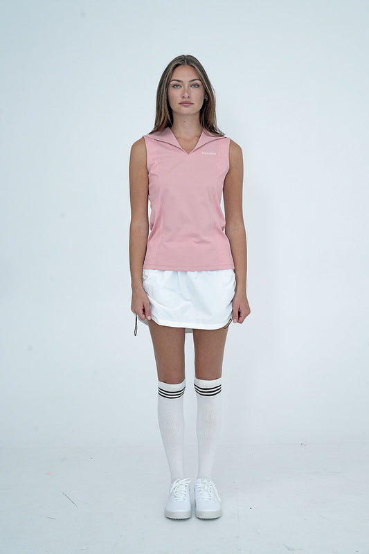 Women's Melody shawl Collar Sleeveless Top PINK