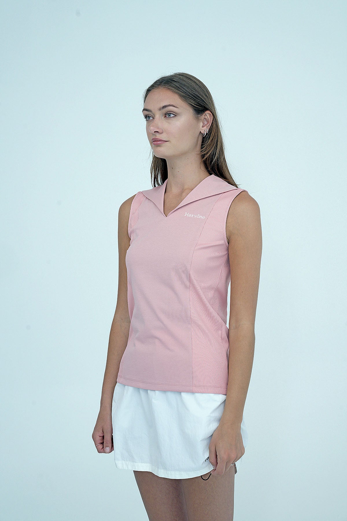 Women's Melody shawl Collar Sleeveless Top PINK