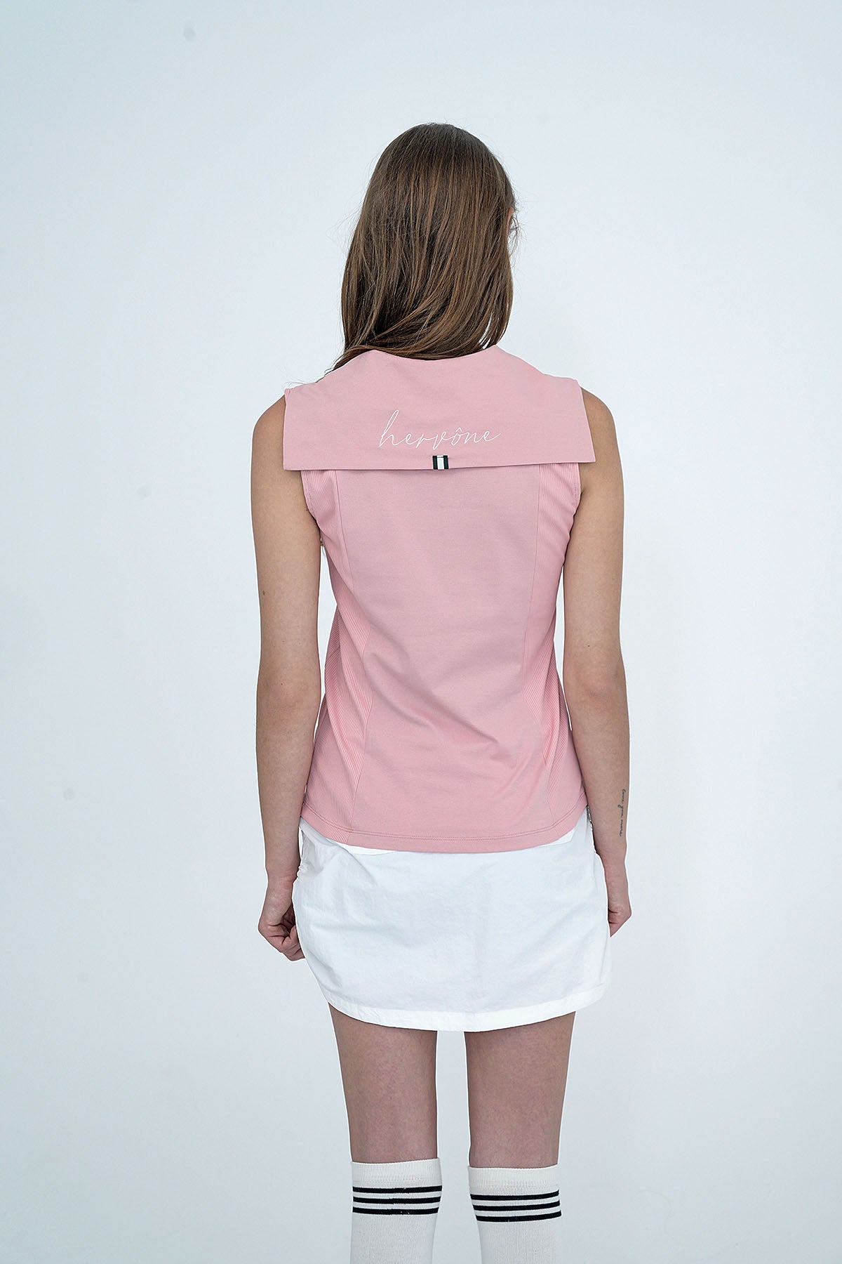 Women's Melody shawl Collar Sleeveless Top PINK
